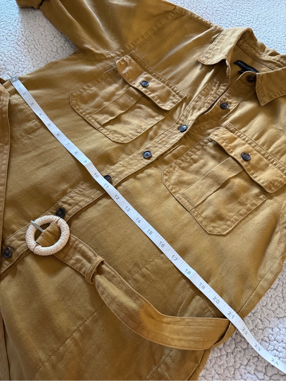 Banana Republic Safari Belted Linen Shirt Dress Size L - Picture 8 of 11